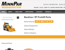 Tablet Screenshot of minnparbackhoeparts.com